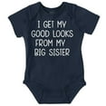 thumbnail image 1 of Good Looks Big Sis Little Sister Sibling Bodysuit Jumper Girls Infant Baby Brisco Brands 18M, 1 of 6