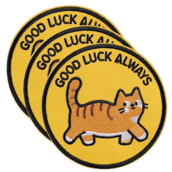 Good Luck Always Meme Iron On Patch 3.5inch 3-Pack Embroidered Sew On Patches for Clothing, Jeans, Jackets, Backpacks, Hoodies - Funny Morale Applique - Embroidery Patch for Tote Bags