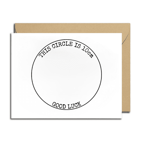 Good Luck Card with 10cm Circle Design Blank Inside Greeting Card Comes with Envelope Perfect for Encouragement and Motivation