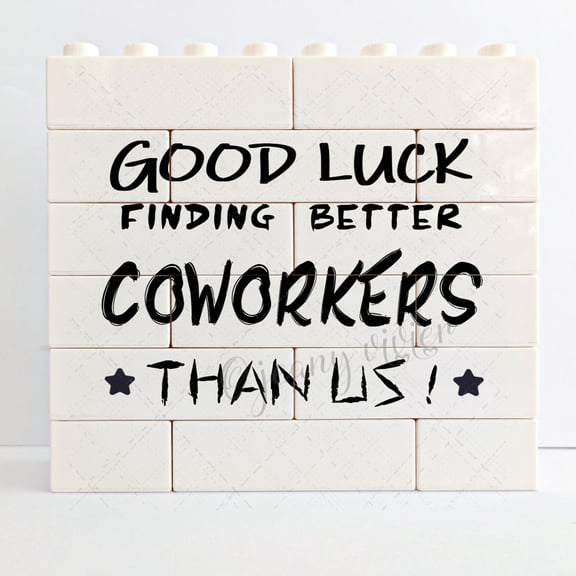 Good Luck Finding Better Coworkers Than Us Novelty Decorative Sign/Plaque For Shelf Desk Decor, Funny Sign for Going Away, Leaving, Farewell, New Job, Coworkers Colleagues Boss Friends