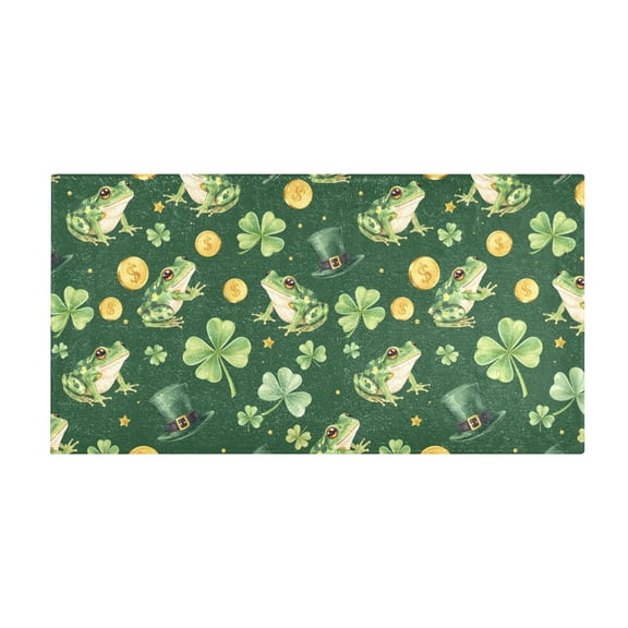 Good Luck Frog Pattern Bath Mat 39x20 Inch Soft Absorbent Non-Slip Plush Bathroom Rug for Floor