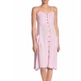 thumbnail image 1 of Good Luck Gem Linen Midi Dress Baby Pink Button Front Size Large, 1 of 2
