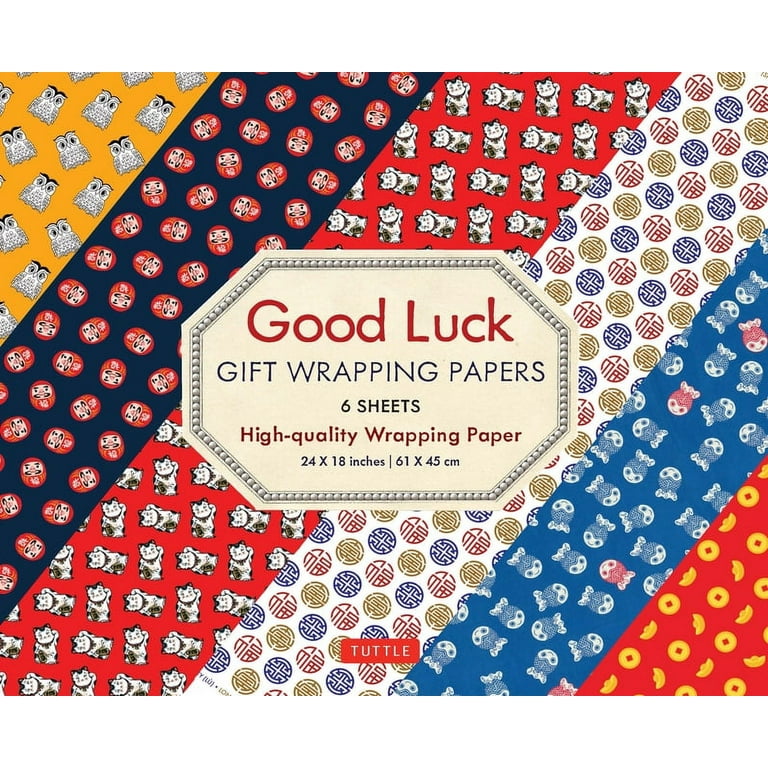 Good Luck Gift Wrapping Papers - 6 Sheets: 6 Sheets of High-Quality 18 X 24 Inch Wrapping Paper
