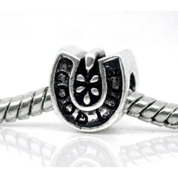Good Luck Horse Shoe Charm Bead For Europeam Snake Chain Charm Bracelet
