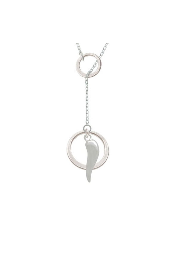 Good Luck Italian Horn Double Karma Lariat Necklace