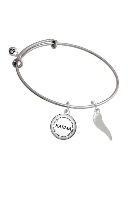 Good Luck Italian Horn Karma Bangle Bracelet