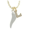 thumbnail image 1 of Good Luck Italian Horn - L - Gold Tone Crystal Initial Sophia Necklace, 18"+1", 1 of 2