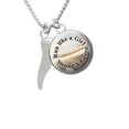 thumbnail image 1 of Good Luck Italian Horn Run Like a Girl Glass Dome Necklace, 18"+2", 1 of 1