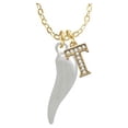 thumbnail image 1 of Good Luck Italian Horn - T - Gold Tone Crystal Initial Sophia Necklace, 18"+1", 1 of 2