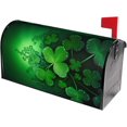 thumbnail image 1 of Good Luck Leaf Shamrock Clovers St. Patrick''s Day Mailbox Covers, Magnetic Post Box Cover Wraps Large Size 25.5x21 in Inches for Garden Yard Decor, 1 of 6