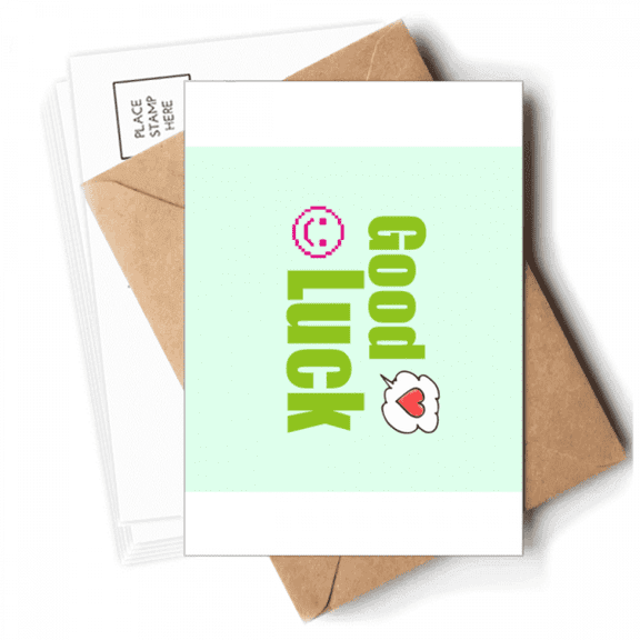 Good Luck Lovely Text Multicolor Postcards Envelopes Blank Note Cards Mailing
