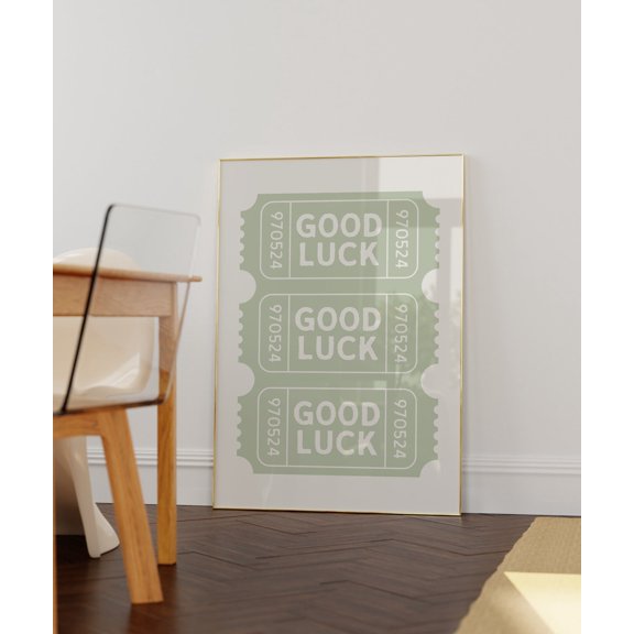 Good Luck Sage Ticket Retro Decor Wall Art Unframed Paper Print
