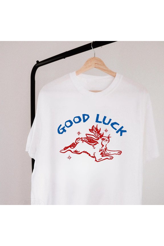 Good Luck Shirt UNSX Lucky Rabbit Tee Mystical Jackolope Top Trendy Lucky Girl Syndrome Gr