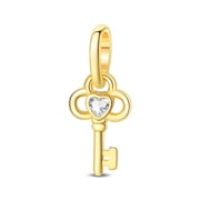 Good Luck Symbol Key Silver Plated Charm
