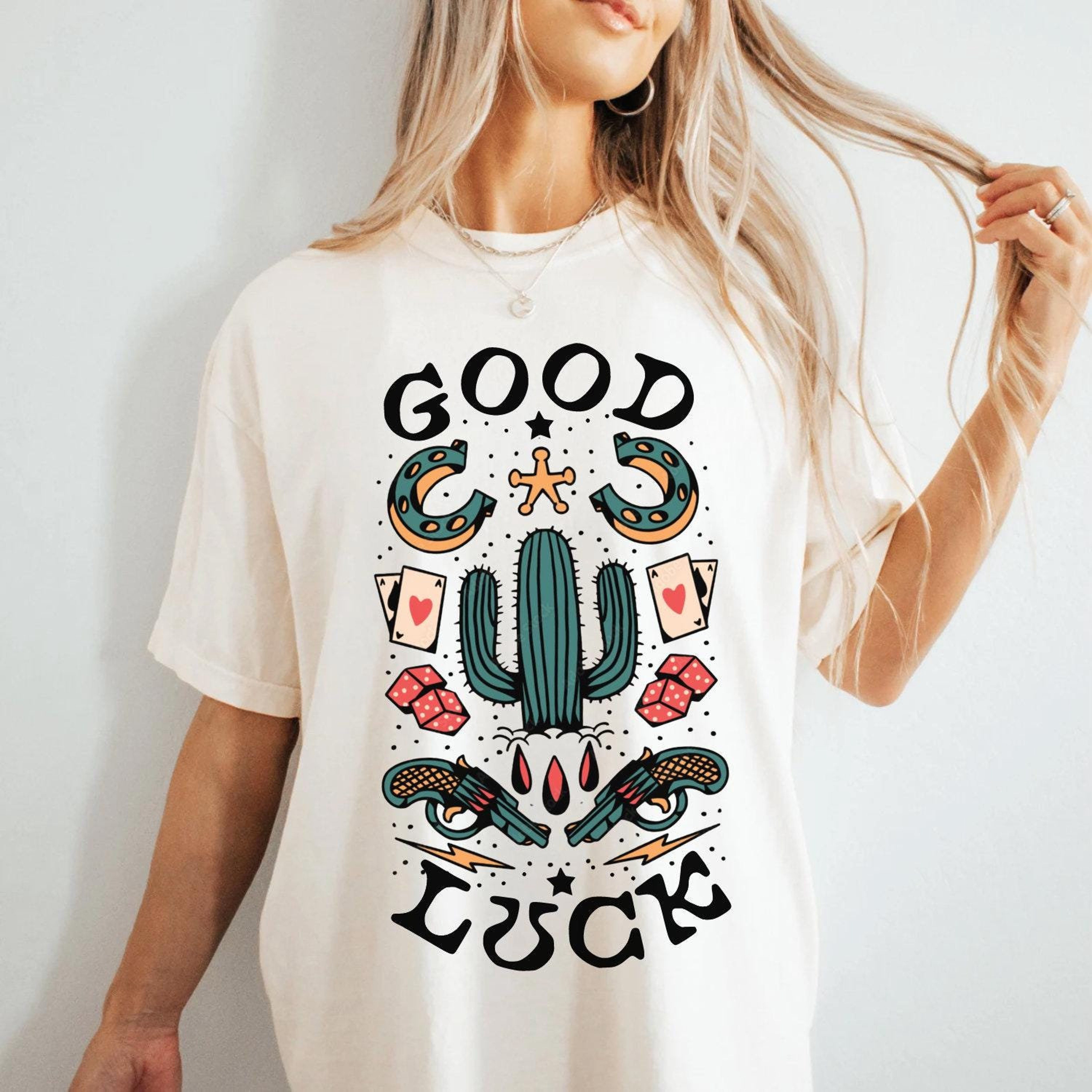 Good Luck Tee UNISEX Vintage Tattoo Style Horse Shoe Boho Hippie ...