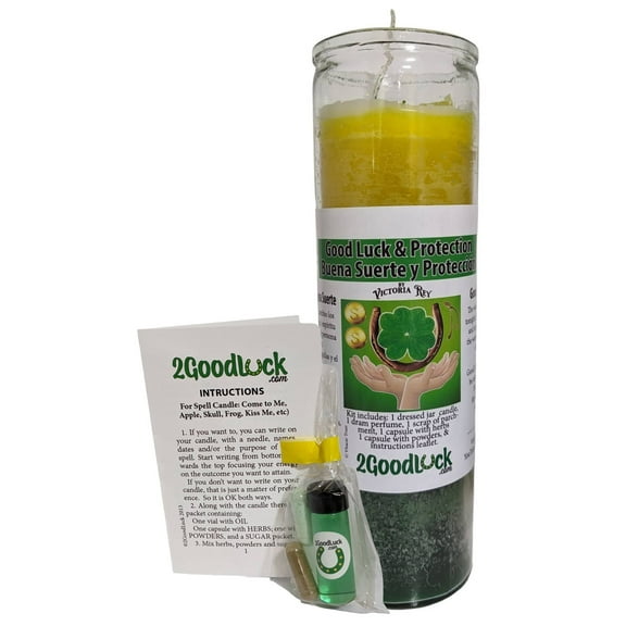 Good Luck and Protection Dressed Candle Kit - Buena Suerte y Proteccion