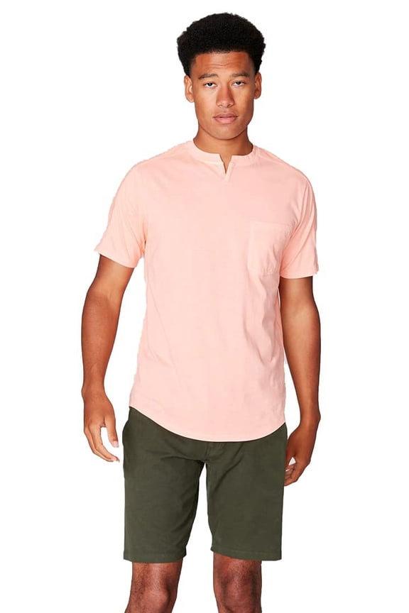 Premium Cotton Jersey Notch Neck Crew Shirt (Coral Cloud, XX-Large)