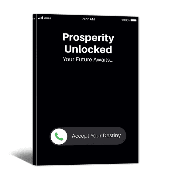 Good Meaning Coming Canvas Wall Art Prosperity Unlocked Text Print, Positive Affirming Phone Call Artwork Minimalist Painting for Living Room Bedroom Home Office Decor