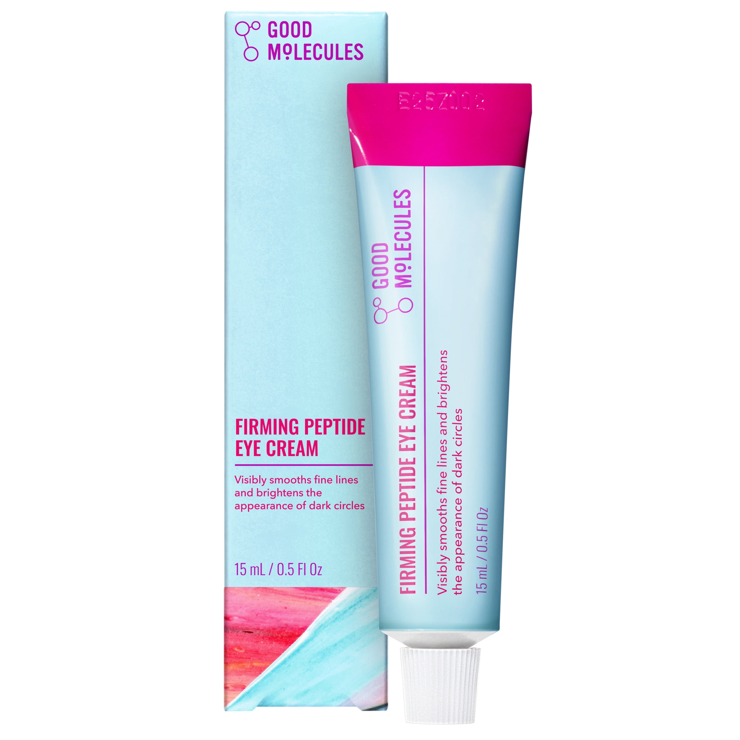 Good Molecules Firming Peptide Eye Cream - Formulated with Peptides, Bakuchiol, & Algae Complex to Target Fine Lines, Wrinkles, & Dark Circles, Skincare for Face, 0.5 fl oz