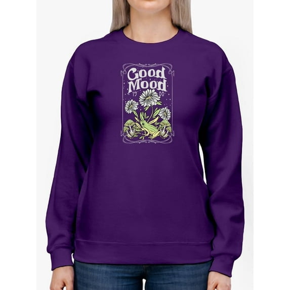 Good Mood Daisies W Froggie Sweatshirt Women -Image by Shutterstock, Female XX-Large