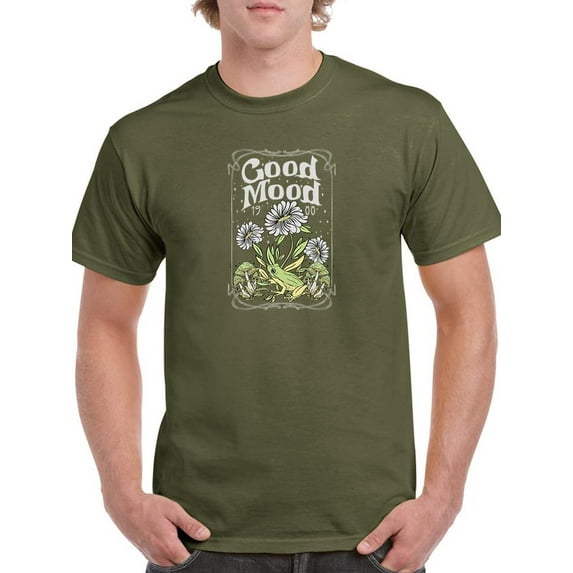Good Mood Daisies W Froggie T-Shirt Men -Image by Shutterstock, Male Medium