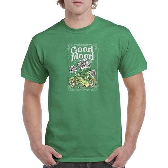 Good Mood Daisies W Froggie T-Shirt Men -Image by Shutterstock, Male XX-Large