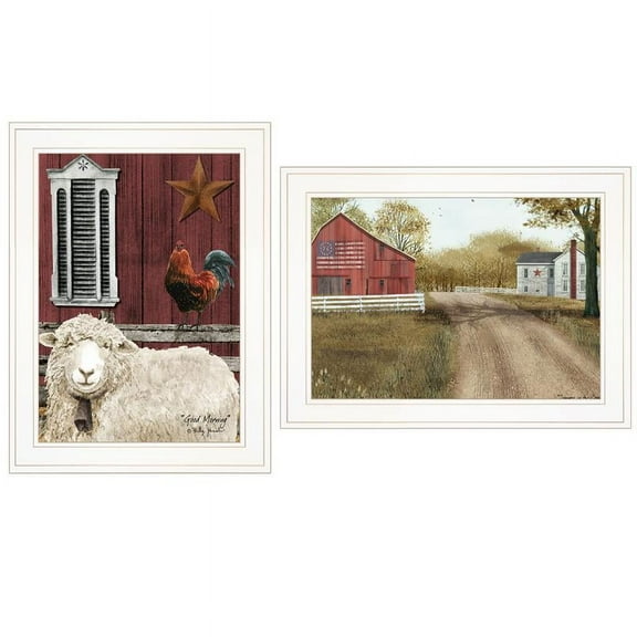 Good Morning 2-Piece Vignette by Billy Jacobs Printed Art Wood Multi-Color