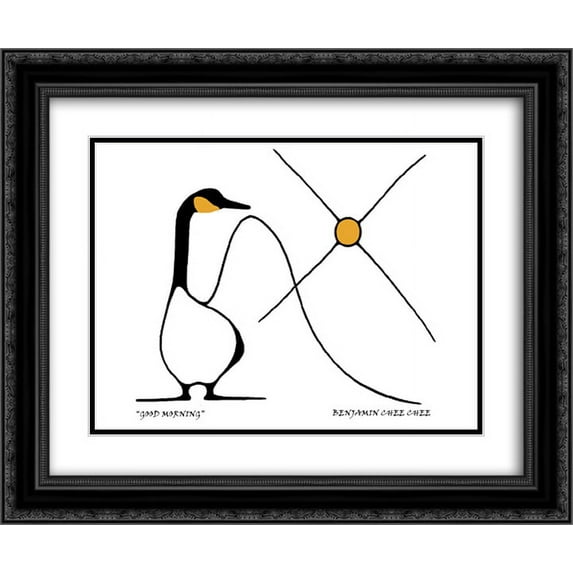 Good Morning 2x Matted 22x18 Black Ornate Framed Art Print by Benjamin Chee chee