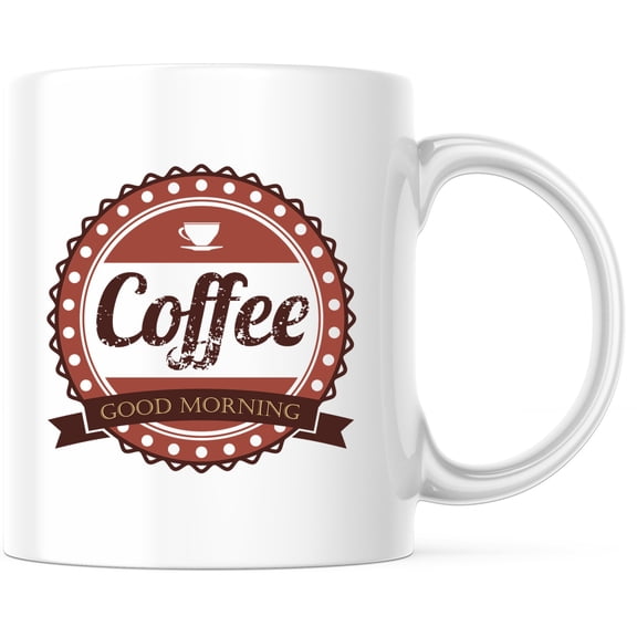 Good Morning Coffee Mug - Perfect for Coffee Lovers, Office Beverage Mug, Hot Coffee Cup - 11 Ounce Novelty Coffee Cup - WMUG0221