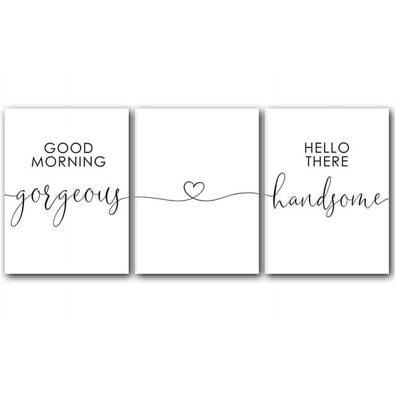 Good Morning Gorgeous Hello There Handsome 18 x 24 Inch print Minimalist Art Typography Art Bedroom Wall Art Romantic Gift Home Wall Art Poster