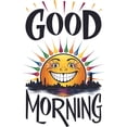 thumbnail image 1 of Good Morning Happy Sunrise Sun Quote Positive Life Motivation Inspiration Quotes Saying Wall Art Sticker Designs Vinyl Stickers For Home House Walls Rooms Windows Bedroom Decoration Size (24x28 inch), 1 of 1