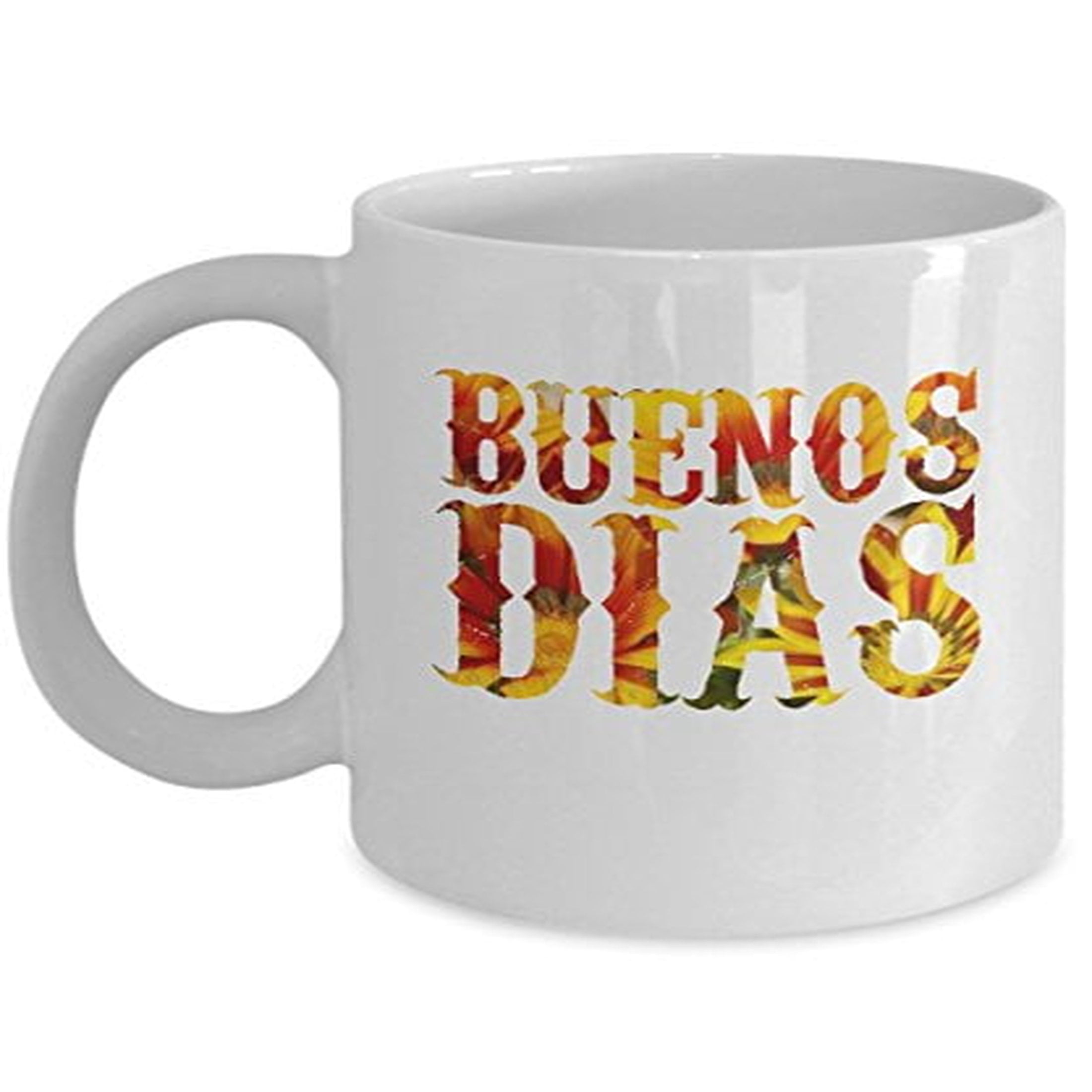 Buenos Dias 11 oz Coffee Mug - Good Morning White Ceramic Gift, image size:2200x2200
