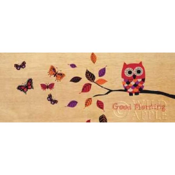 Good Morning Owl Poster Print by Wild Apple Portfolio (10 x 20)