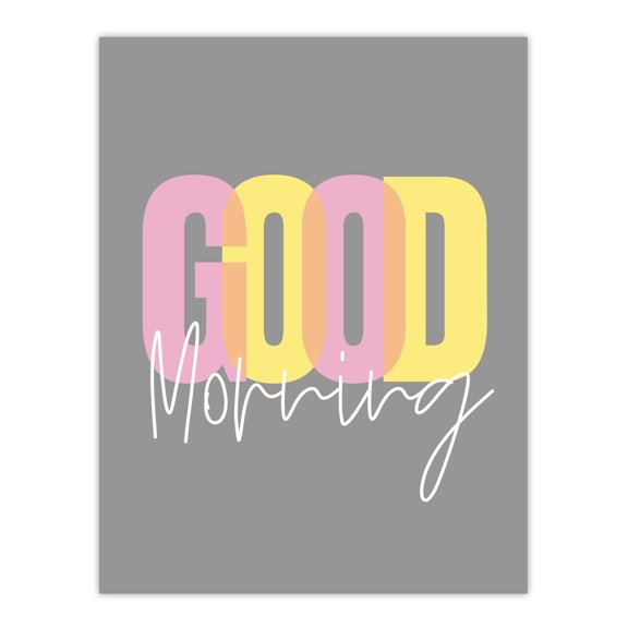 Good Morning Quote Grey Bedroom Unframed Wall Art Print Poster Home Decor Premium