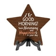 thumbnail image 1 of Good Morning! Seek harmony and happiness in your day Star Table Sign (7" x 7") Religious Decor | Church And Home Table Signs, 1 of 6