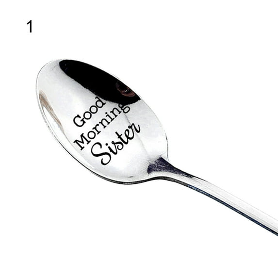 Good Morning Sister Coffee Spoon - Stainless Steel Espresso Engraving Spoons for Friend Girlfriend Sister Gift Ideas Sister Birthday Gifts And Coffee lovers Gifts