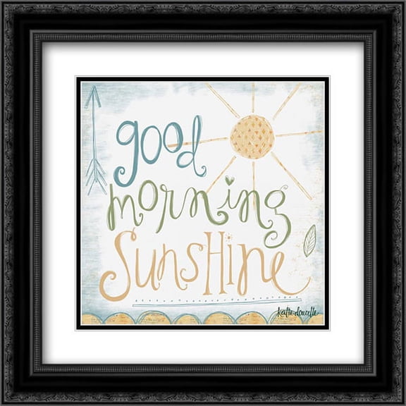 Good Morning Sunshine 2x Matted 20x20 Black Ornate Framed Art Print by Doucette, Katie