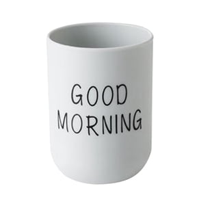 Good Morning Toothbrush Cup, Simple Plain Bathroom Circular Mug, Couple Tooth Holder Cup for Daily Use