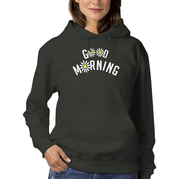 Good Morning W Daisies Hoodie Women -Image by Shutterstock, Female Medium