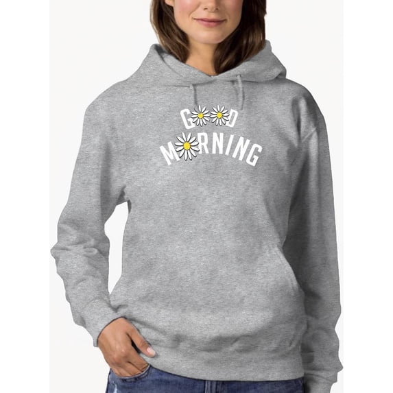 Good Morning W Daisies Hoodie Women -Image by Shutterstock, Female x-Large