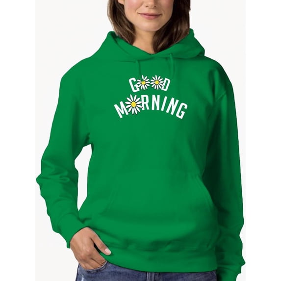 Good Morning W Daisies Hoodie Women -Image by Shutterstock, Female x-Large