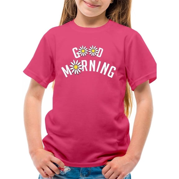 Good Morning W Daisies T-Shirt Juniors -Image by Shutterstock,  Small