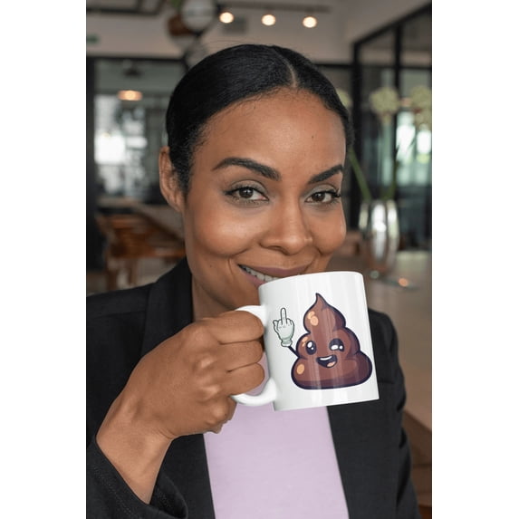 Good Morning ! - White glossy mug - Funny, office decor, religious meme, handmade gift, gift idea, mothers day, fathers day, poop