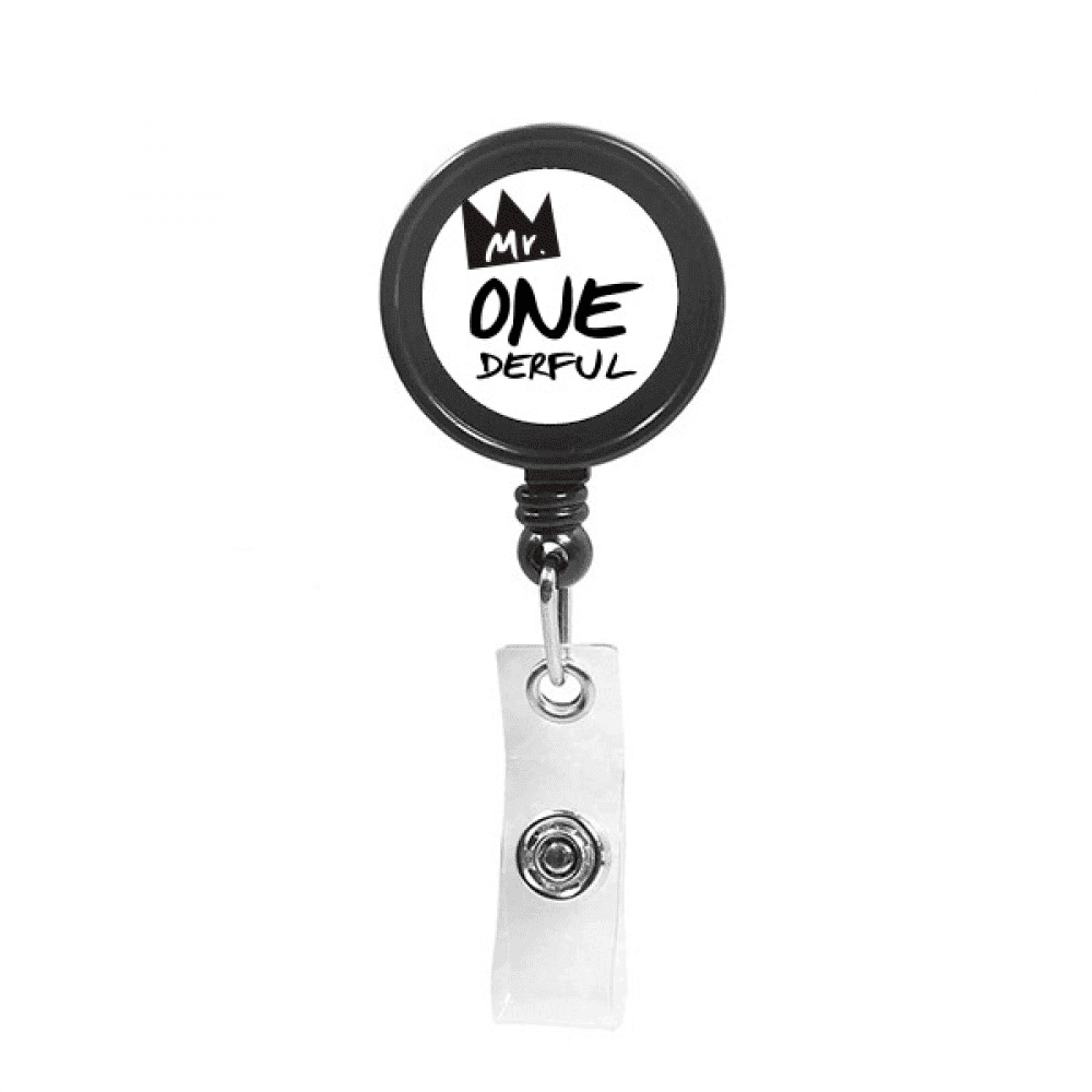 Good Mr Crown Art Deco  Fashion Retractable Keychain Badge Holder ID Badge