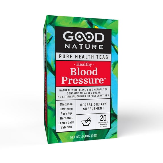 Good Nature Organic Healthy Blood Pressure Tea 20 Individually Wrapped Bags Pack Of 6