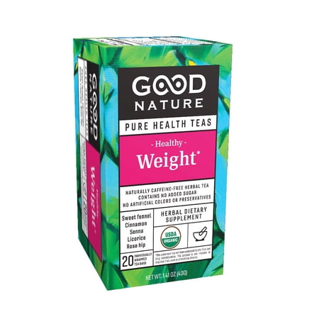 Good Nature Organic Healthy Weight Tea 20 Individually Wrapped Bags Pack Of 6