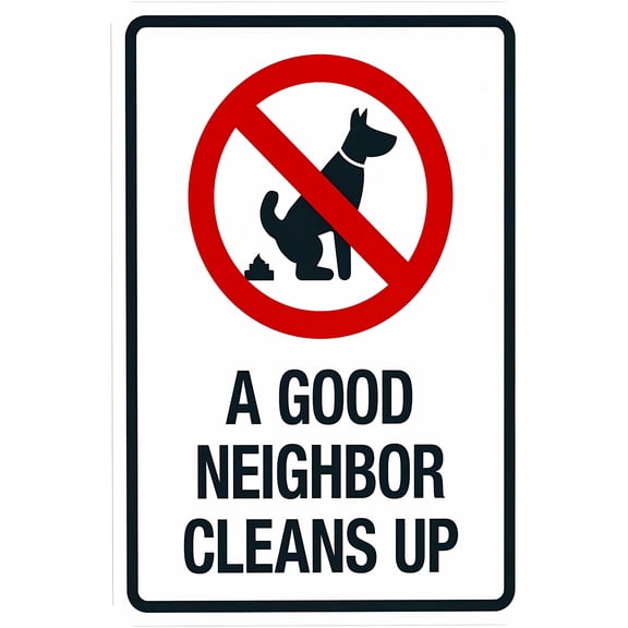 A Good Neighbor Cleans Up Warning Sign - 8"x12" No Dog Poop Security Metal Sign, Business Home Outdoor Indoor Road Yard Garage Street Safety Custom Decor