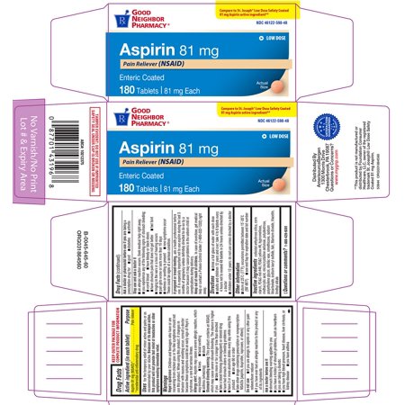 Good Neighbor Pharmacy Aspirin 81mg, 180 Enteric Coated Tablets