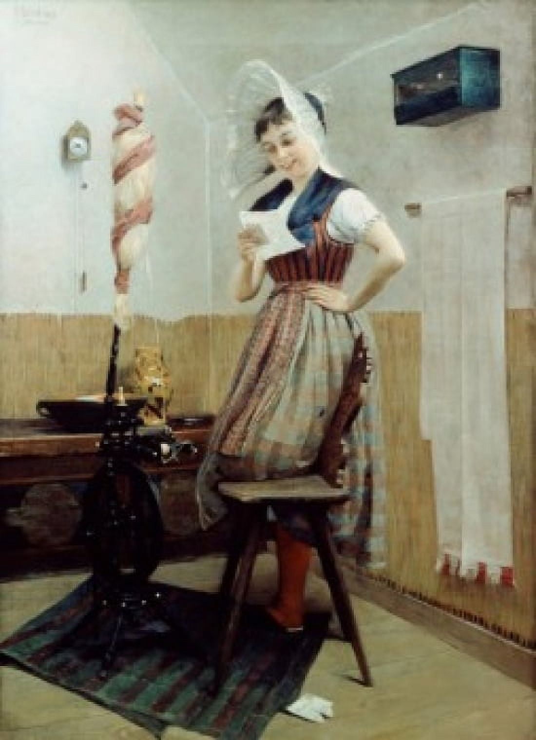 Good News The 1893 Witzel Joseph Rudolf(1867-1924German) Canvas Art - Joseph Rudolf Witzel (24 x 36)