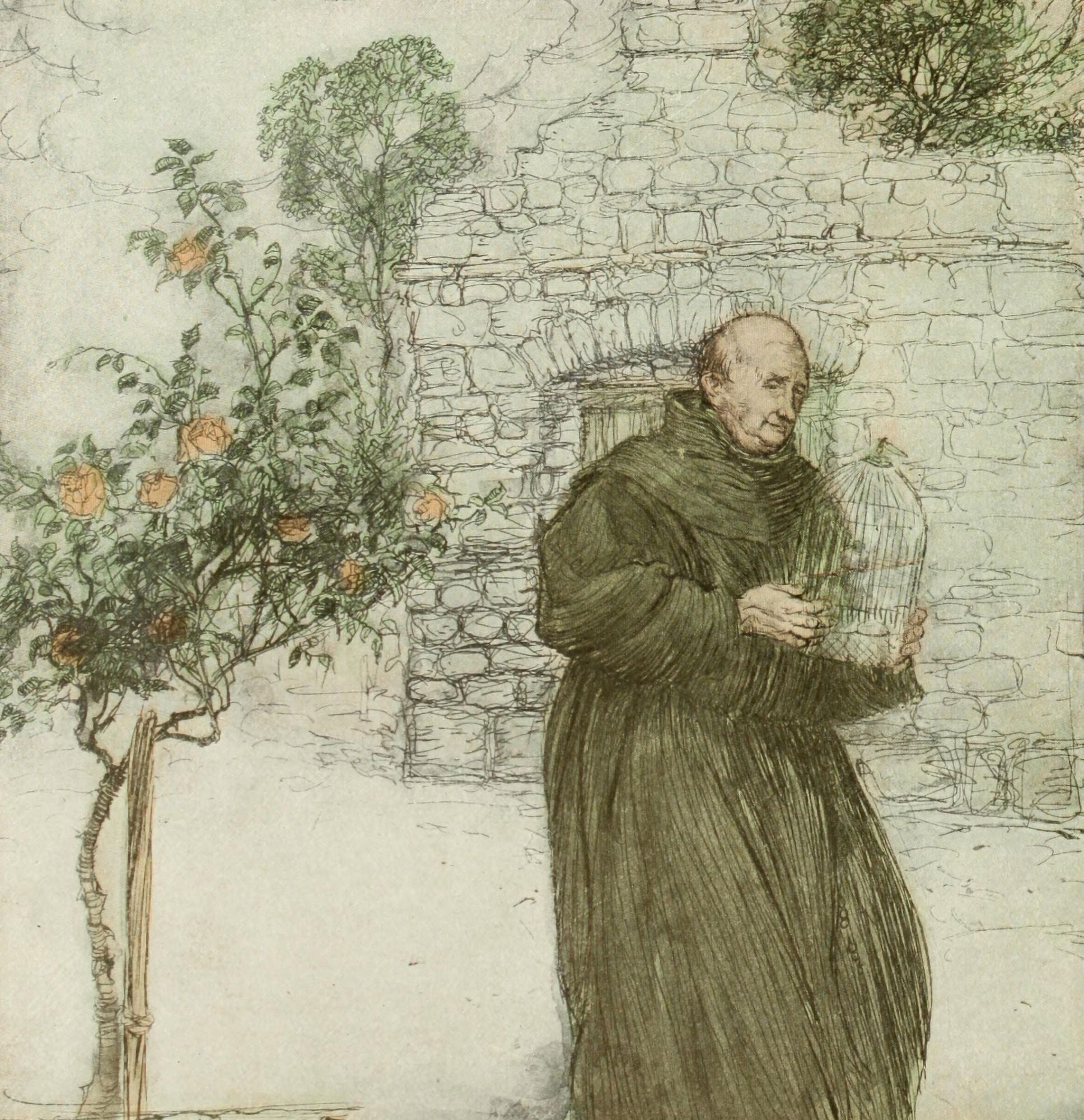 Good Night 1907 Canary on his shoulder Canvas Art - A Rackham (24 x 36)